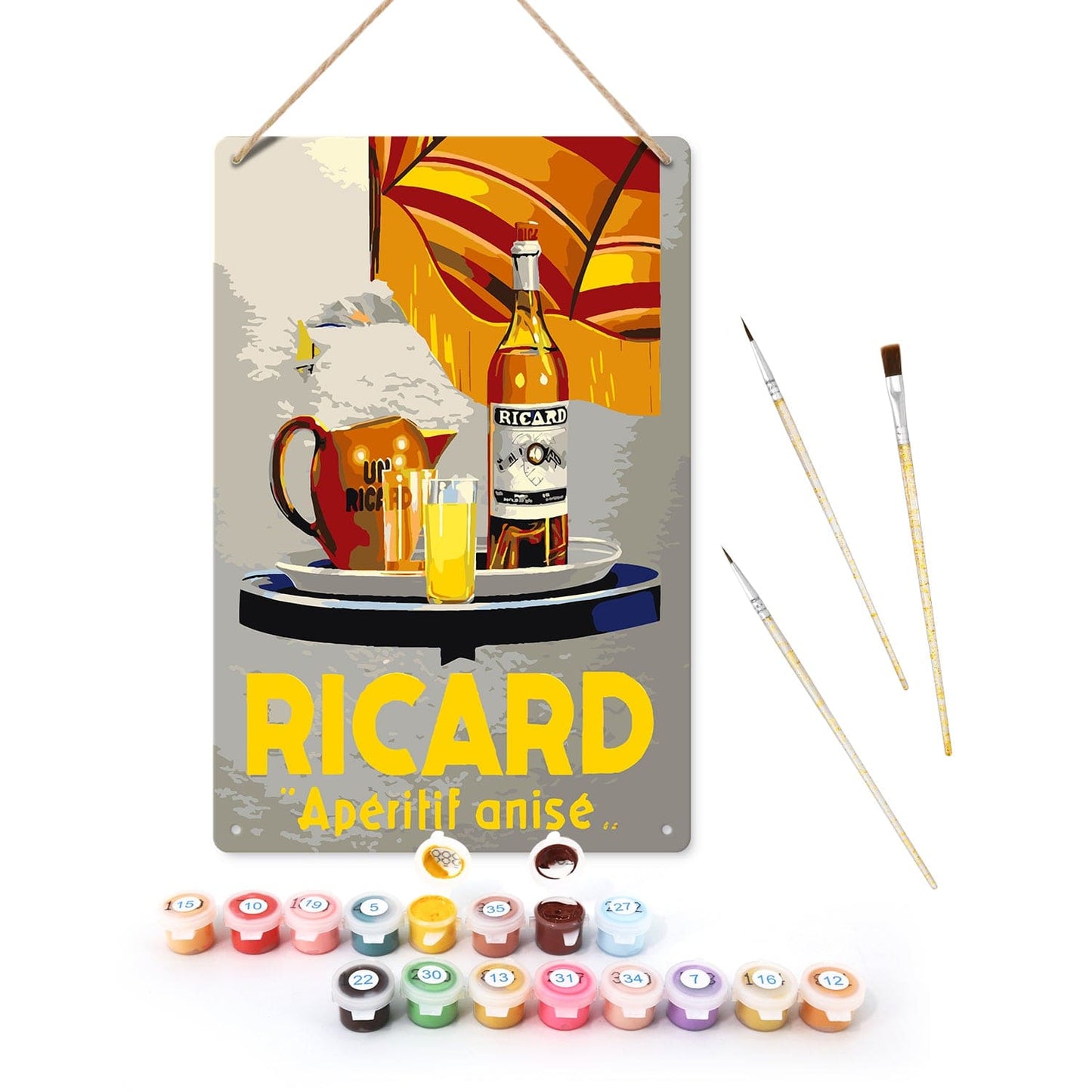 DIYArtCool™ Metal Bar/Posters Art Paint By Numbers- Ricard Apéritif Anisé #17 (20x30cm /7.8"x11.8")