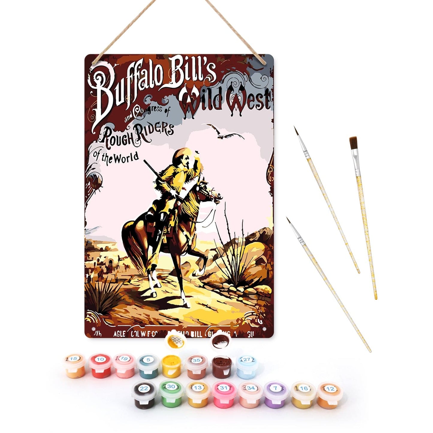 DIYArtCool™ Metal Bar/Posters Art Paint By Numbers- Buffalo Bill's Wild West #22 (20x30cm /7.8"x11.8")