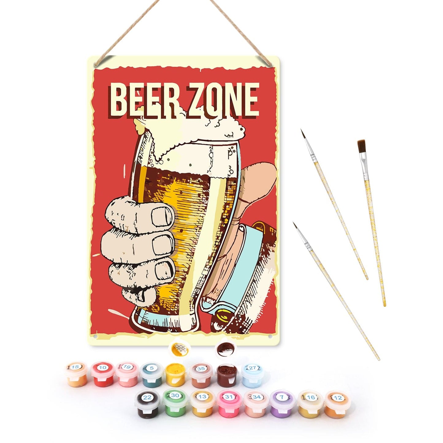 DIYArtCool™ Metal Bar/Posters Art Paint By Numbers- Beer Zone Cheers #03 (20x30cm /7.8"x11.8")
