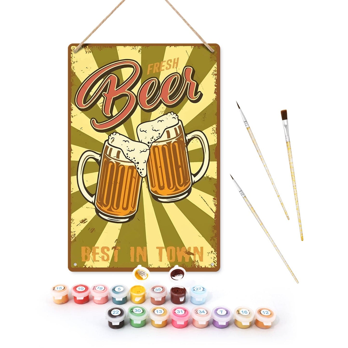 DIYArtCool™ Metal Bar/Posters Art Paint By Numbers- Cheers to Fresh Beer #10 (20x30cm /7.8"x11.8")