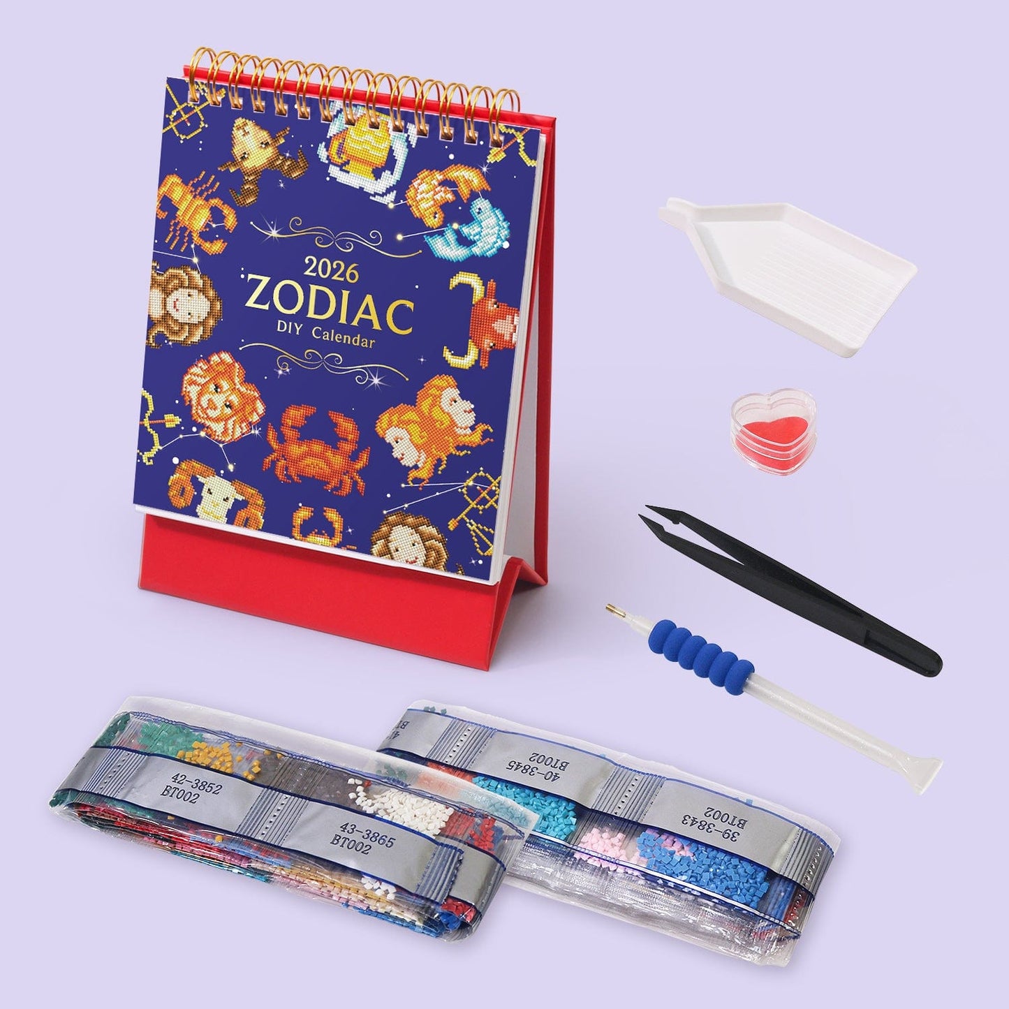DIYArtCool™ 2026 Desk Calendar Series – Zodiac Spark /Diamond Painting(19cm x 13.2cm)