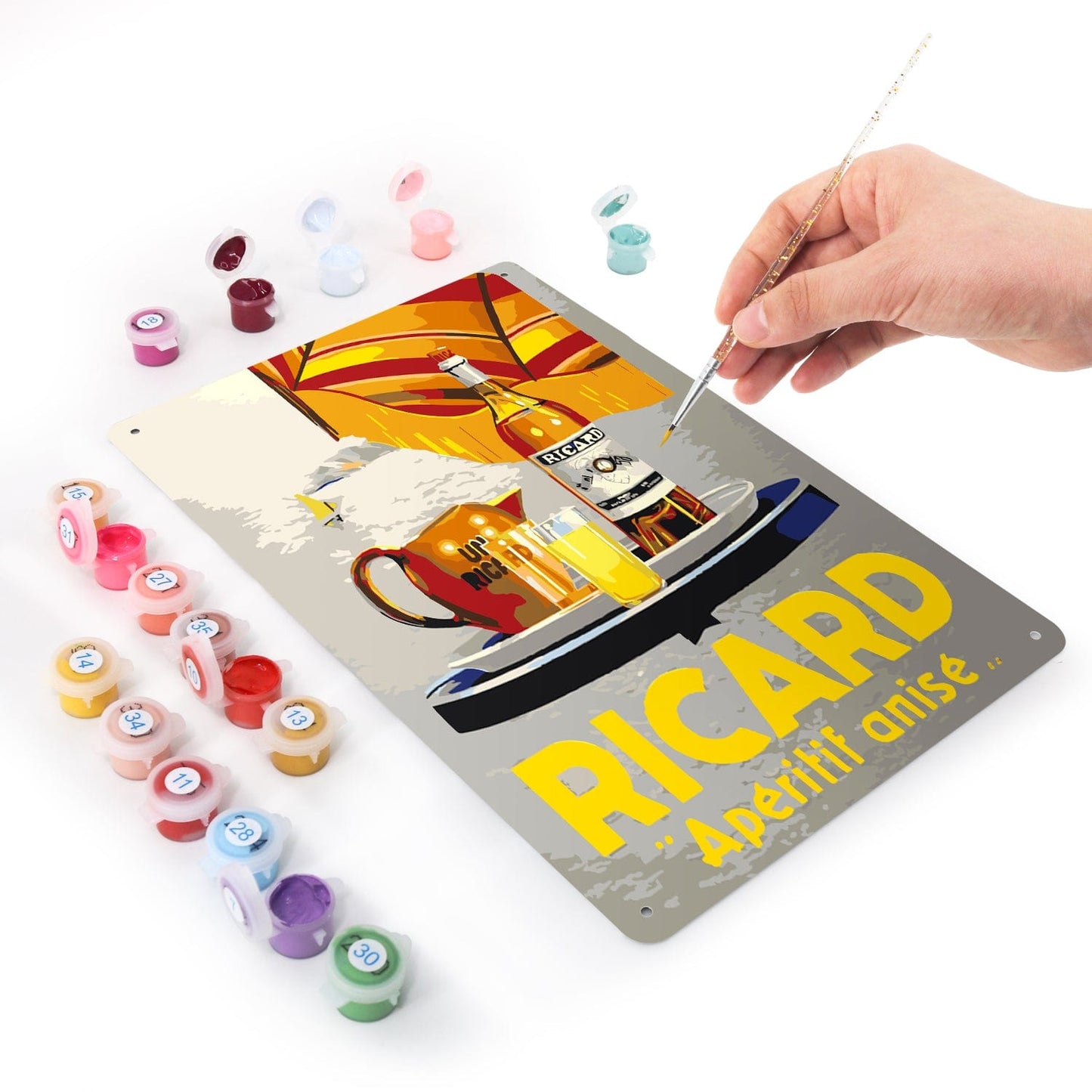 DIYArtCool™ Metal Bar/Posters Art Paint By Numbers- Ricard Apéritif Anisé #17 (20x30cm /7.8"x11.8")