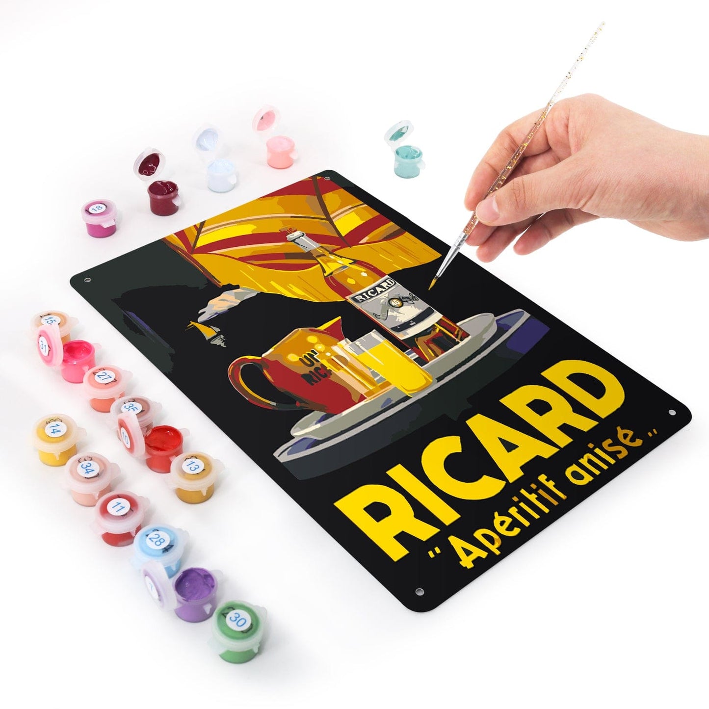 DIYArtCool™ Metal Bar/Posters Art Paint By Numbers- Ricard Moment #19 (20x30cm /7.8"x11.8")