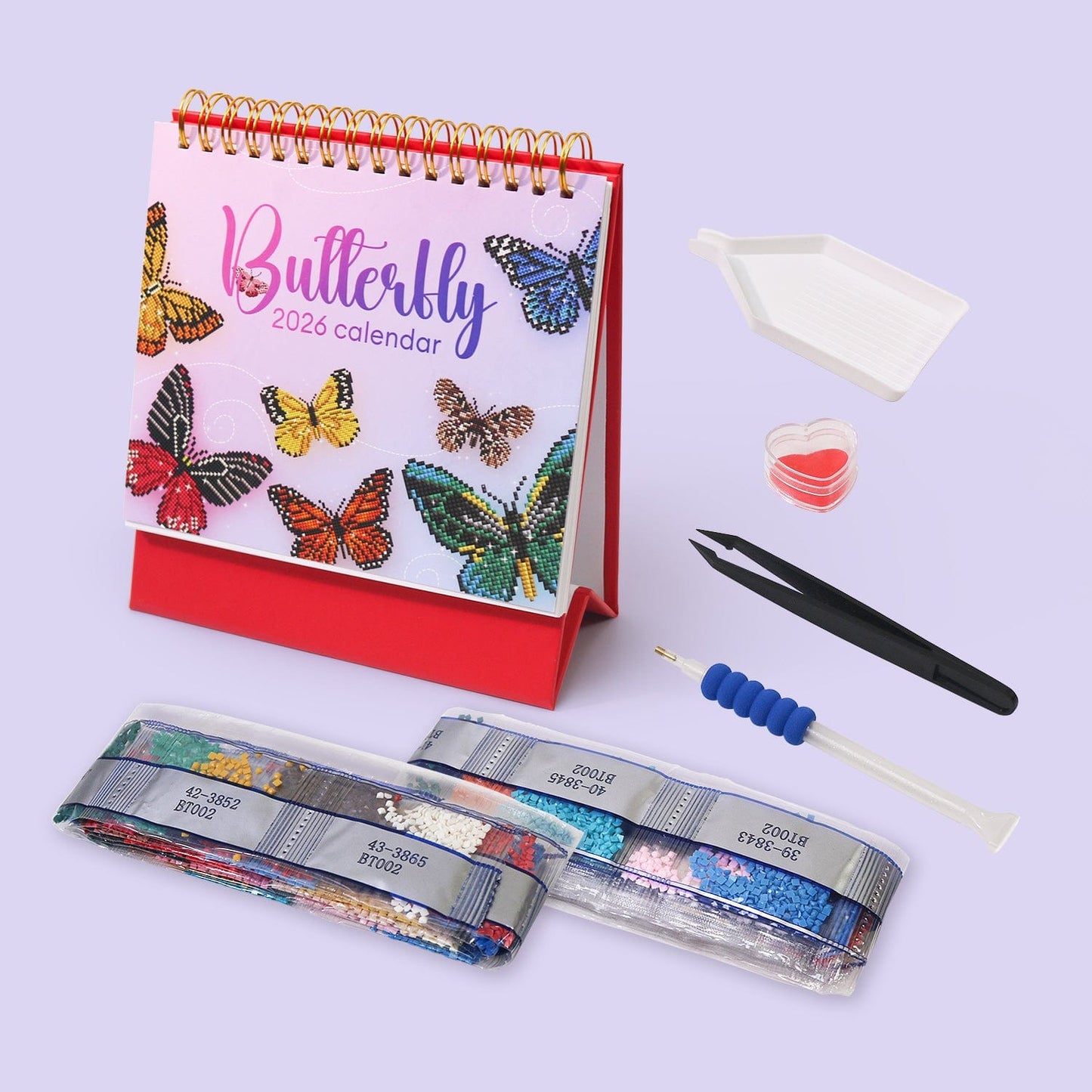 DIYArtCool™ 2026 Desk Calendar Series – Butterflies /Diamond Painting(17cm x 15cm)