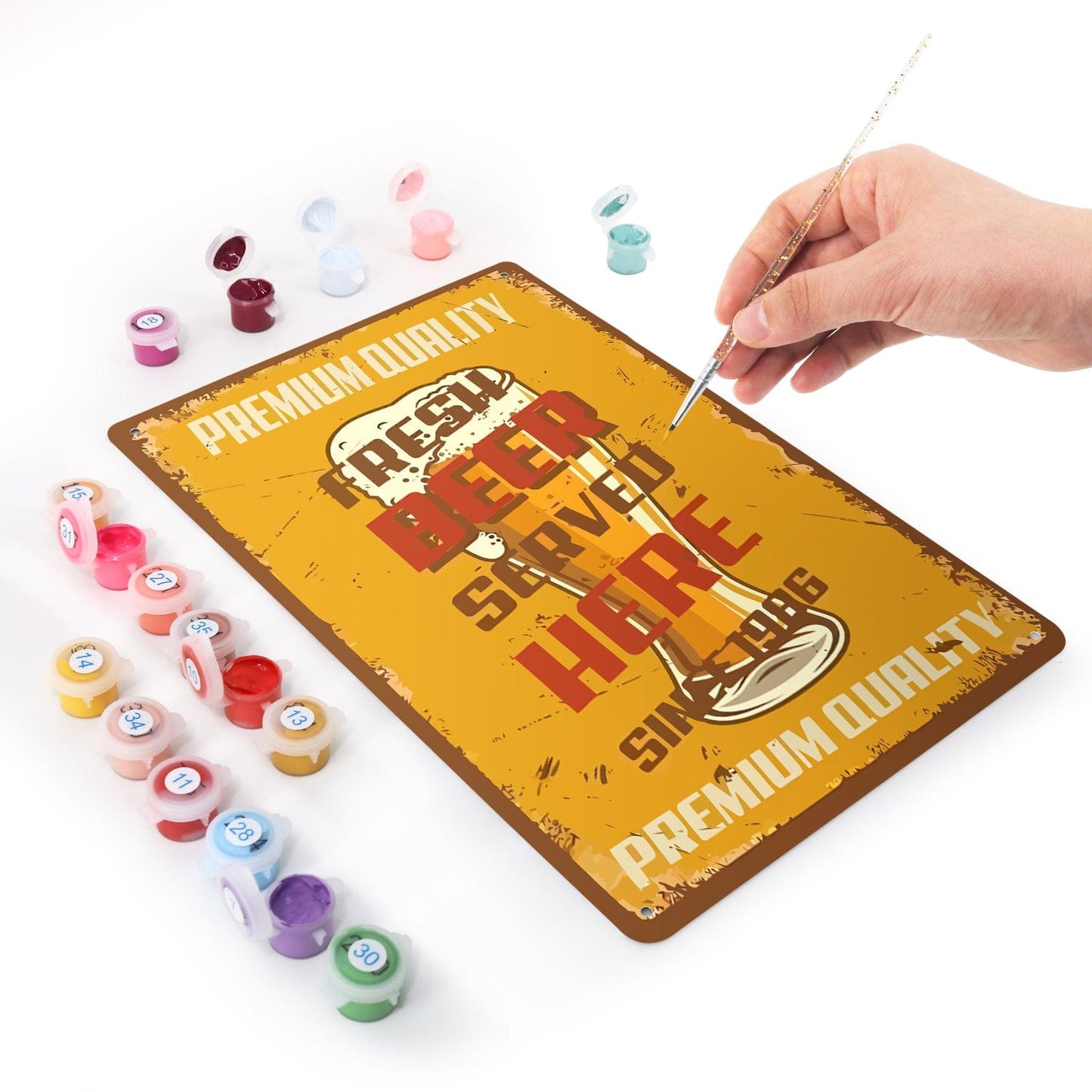 DIYArtCool™ Metal Bar/Posters Art Paint By Numbers- Fresh Pour #13 (20x30cm /7.8"x11.8")