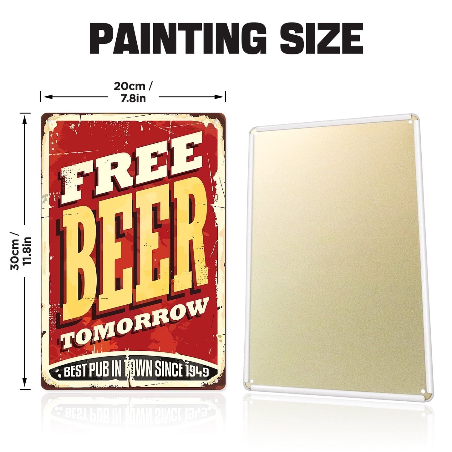 DIYArtCool™ Metal Bar/Posters Art Paint By Numbers- Free Beer Tomorrow #14 (20x30cm /7.8"x11.8")