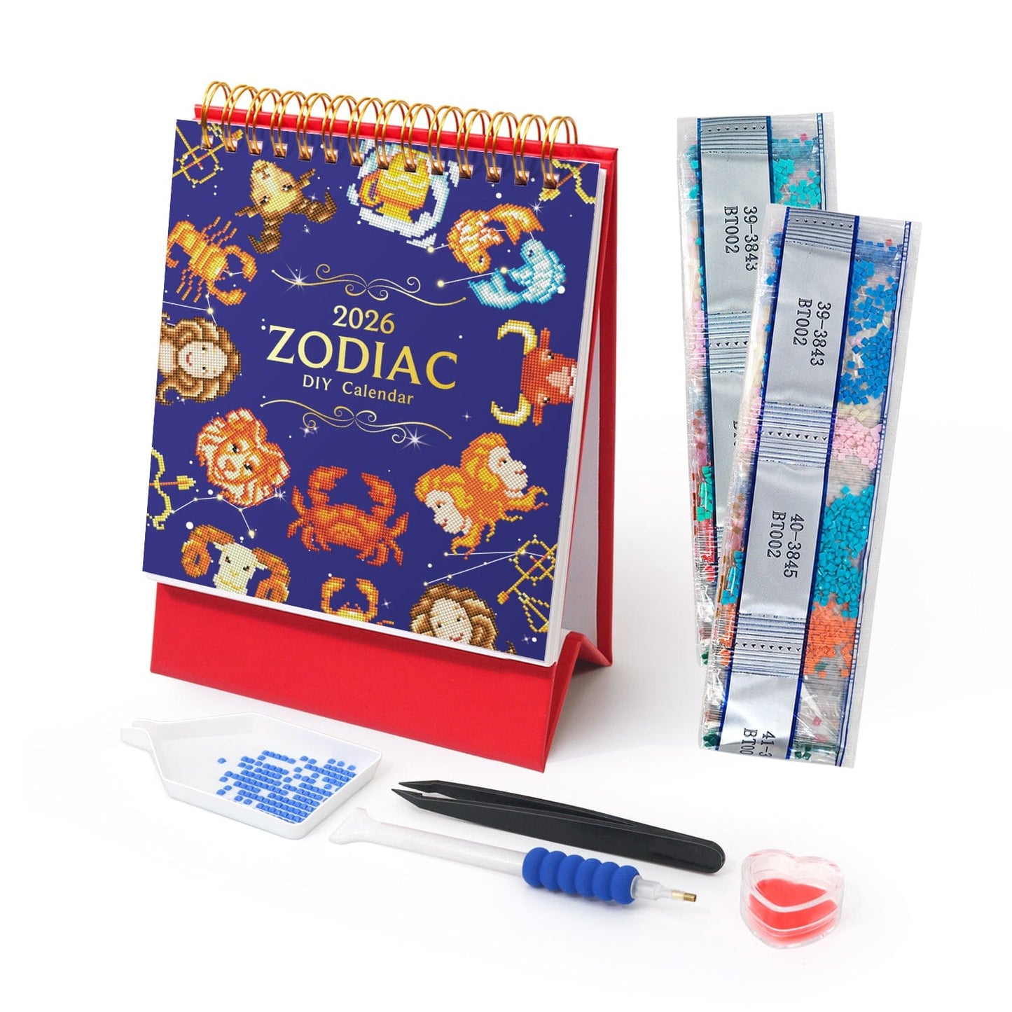 DIYArtCool™ 2026 Desk Calendar Series – Zodiac Spark /Diamond Painting(19cm x 13.2cm)