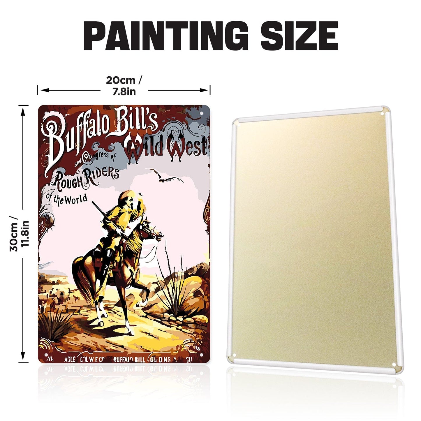 DIYArtCool™ Metal Bar/Posters Art Paint By Numbers- Buffalo Bill's Wild West #22 (20x30cm /7.8"x11.8")
