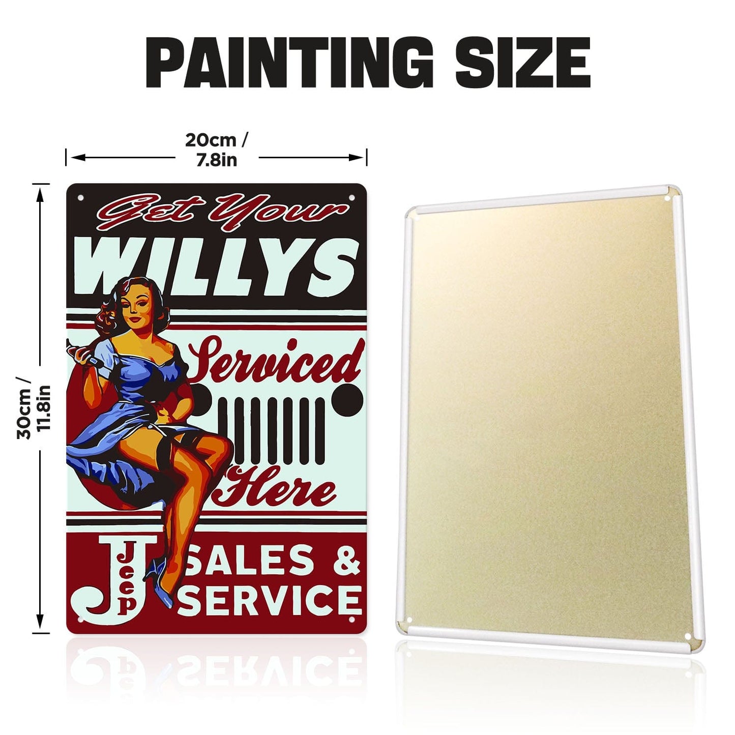 DIYArtCool™ Metal Bar/Posters Art Paint By Numbers- Get Your Willys Serviced #21 (20x30cm /7.8"x11.8")
