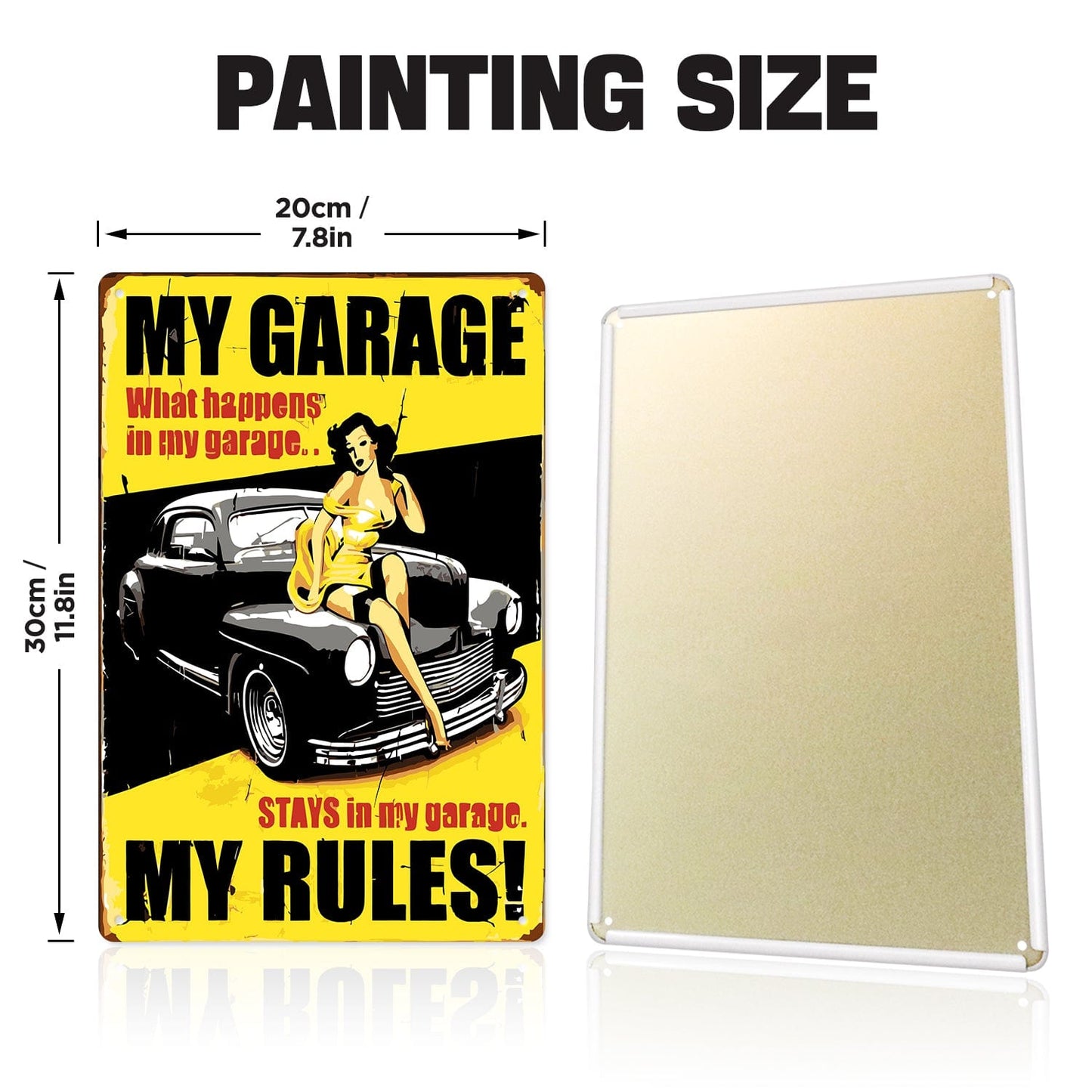 DIYArtCool™ Metal Bar/Posters Art Paint By Numbers- My Garage, My Rules #16 (20x30cm /7.8"x11.8")