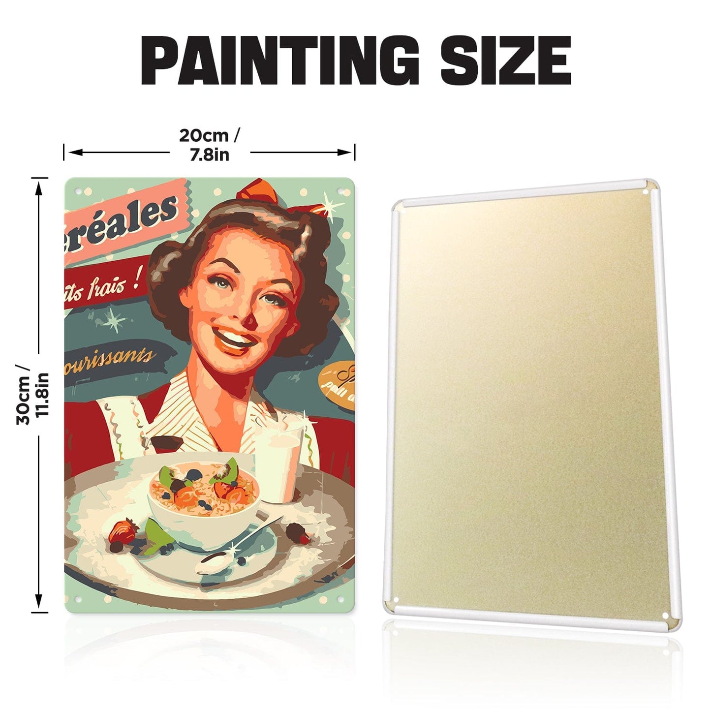 DIYArtCool™ Metal Bar/Posters Art Paint By Numbers- Vintage Breakfast Lady #18 (20x30cm /7.8"x11.8")