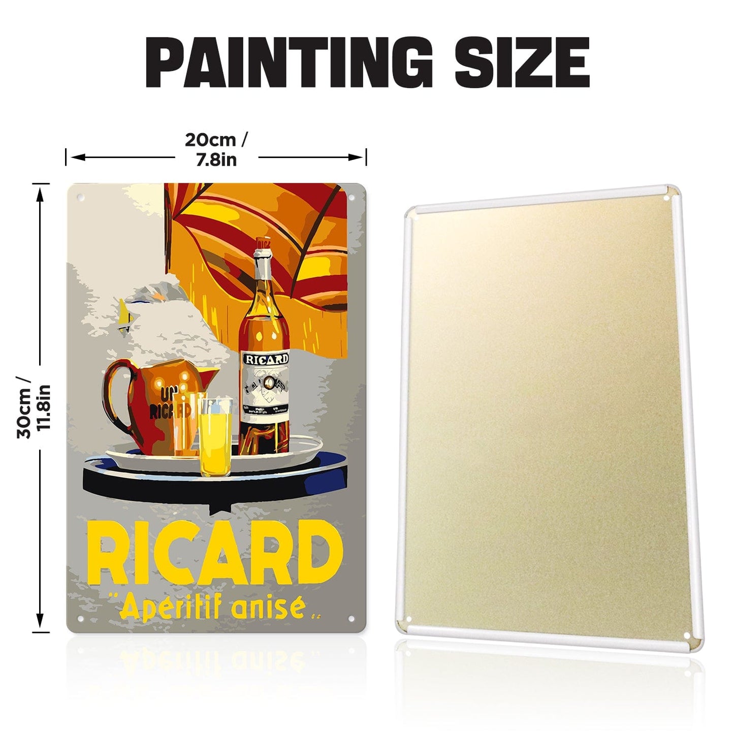 DIYArtCool™ Metal Bar/Posters Art Paint By Numbers- Ricard Apéritif Anisé #17 (20x30cm /7.8"x11.8")