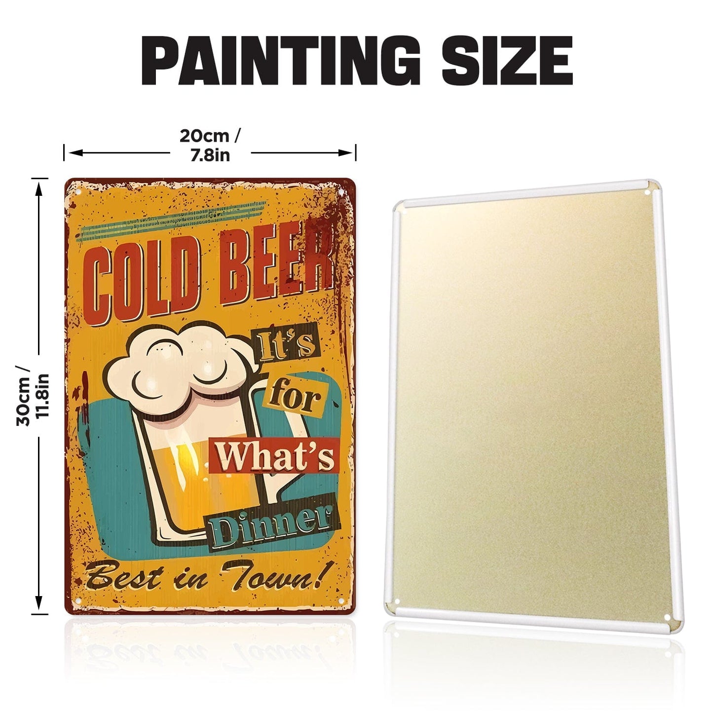 DIYArtCool™ Metal Bar/Posters Art Paint By Numbers- Cold Beer for Dinner #09 (20x30cm /7.8"x11.8")