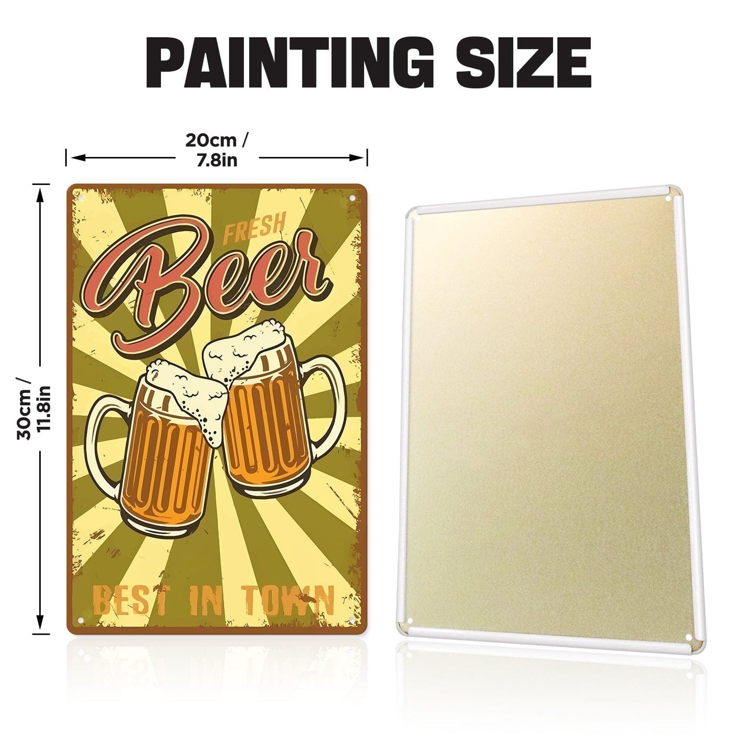 DIYArtCool™ Metal Bar/Posters Art Paint By Numbers- Cheers to Fresh Beer #10 (20x30cm /7.8"x11.8")