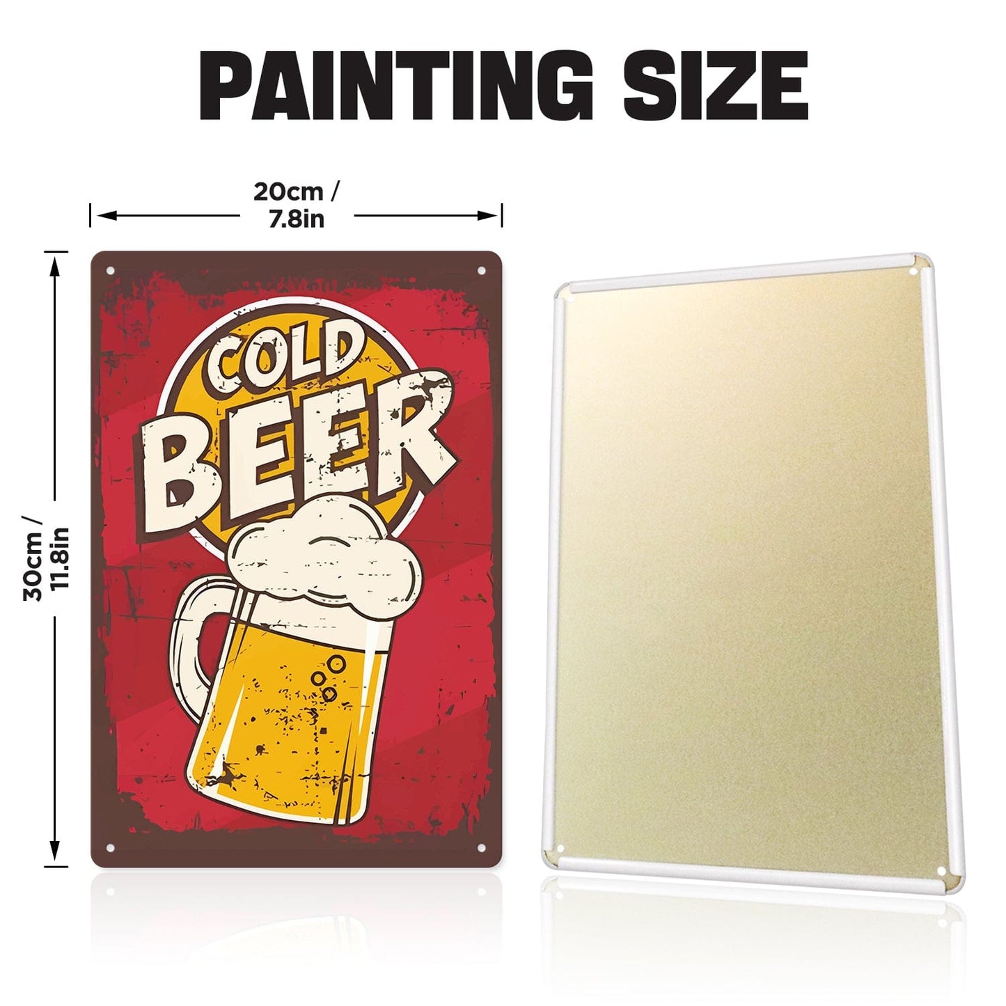 DIYArtCool™ Metal Bar/Posters Art Paint By Numbers- Cold Beer Classic #06(20x30cm /7.8"x11.8")
