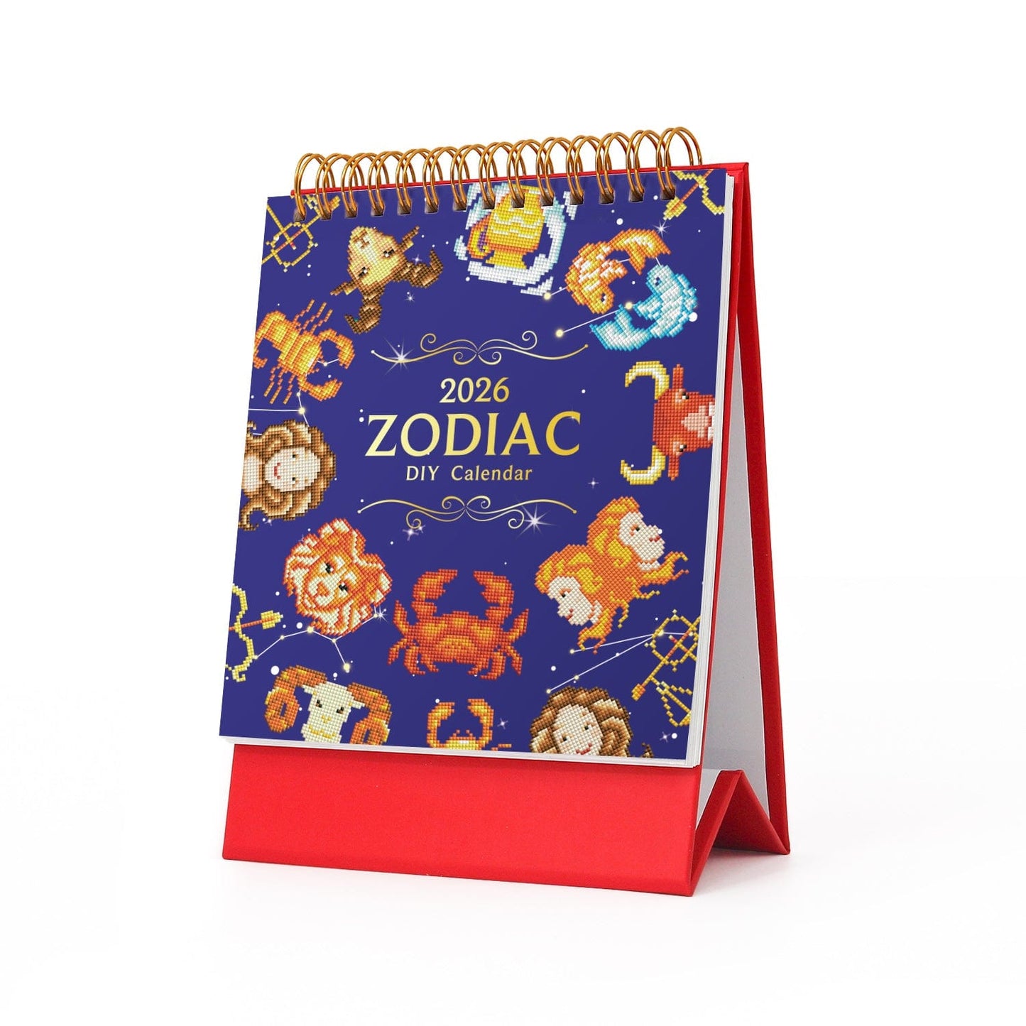 DIYArtCool™ 2026 Desk Calendar Series – Zodiac Spark /Diamond Painting(19cm x 13.2cm)