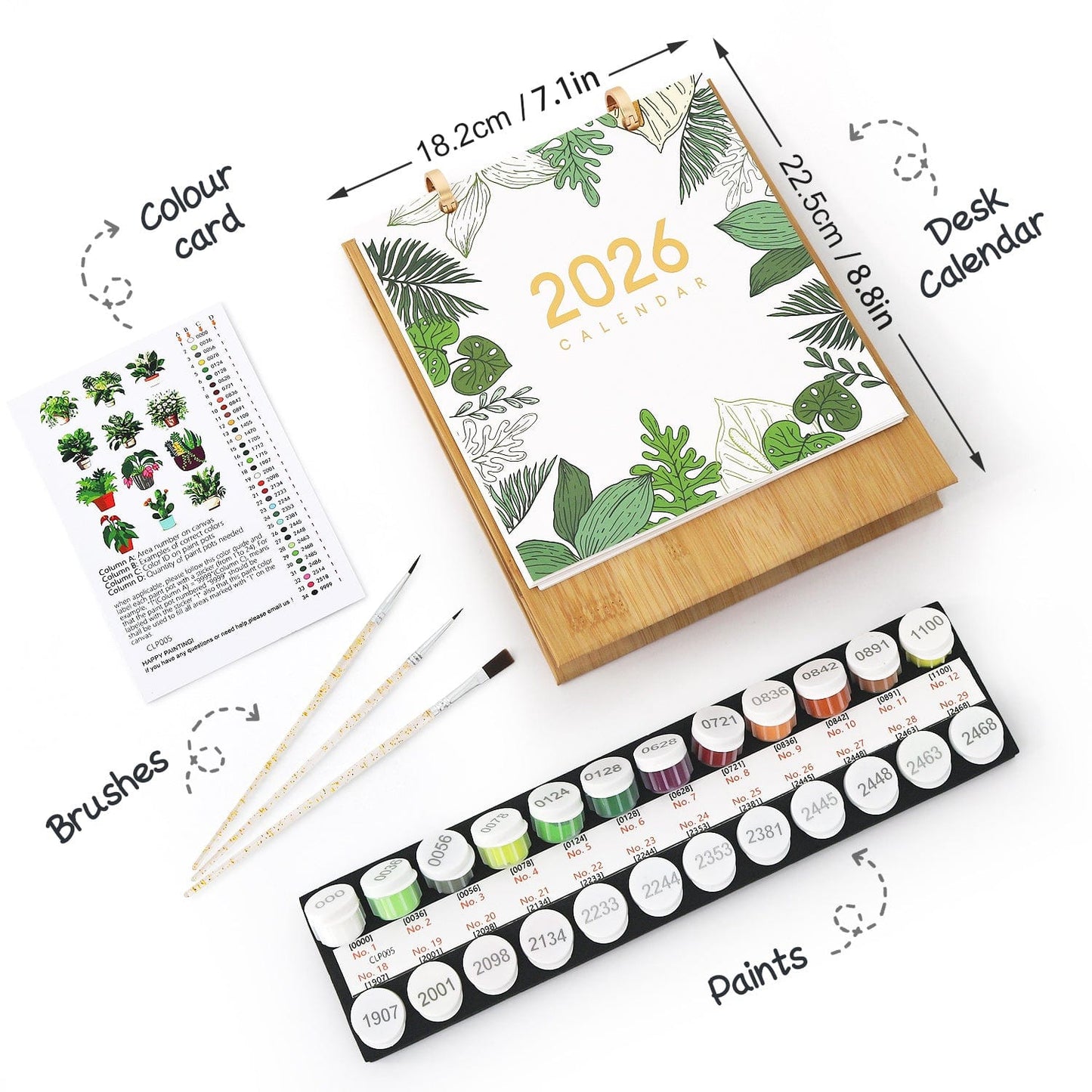 2026 Desk Calendar Series – Plants /Paint by Numbers(18.2cm x 22.5cm)