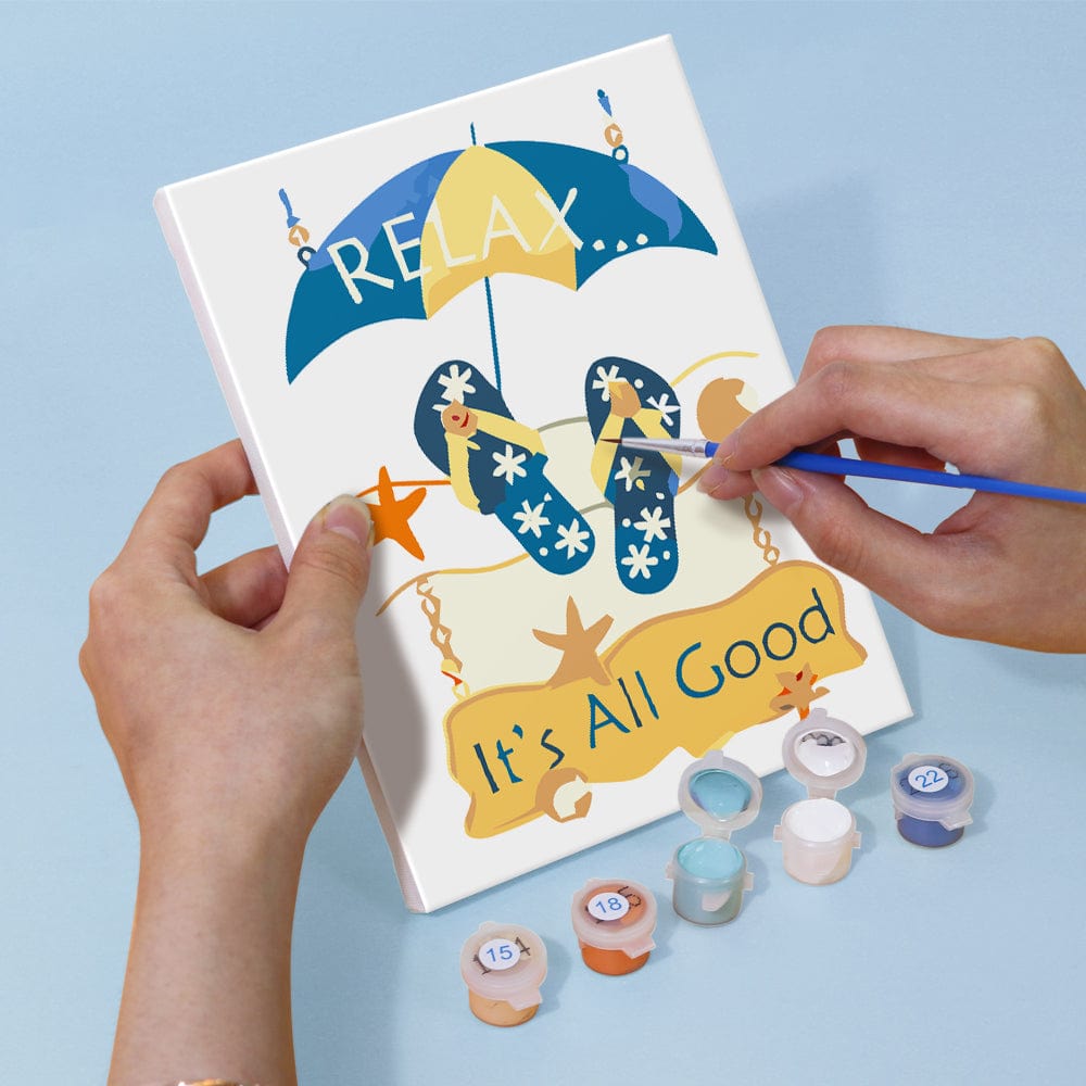 6 Mini Paintings – Flip-Flop Summer Fun Set (5.9” x 7.9” / 15 x 20 cm)