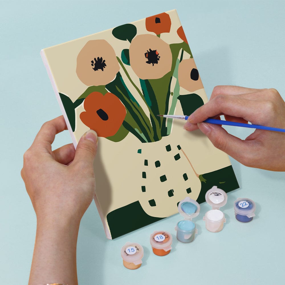 6 Mini Paintings – Modern Blooms Art Set (5.9” x 7.9” / 15 x 20 cm)