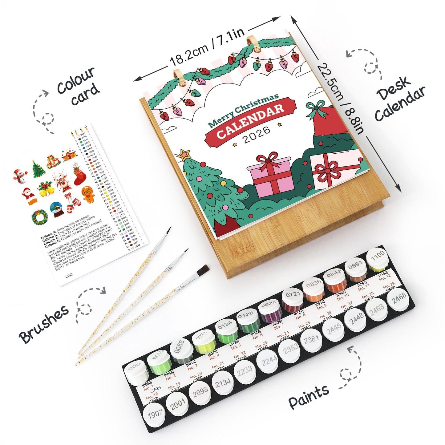 2026 Desk Calendar Series – Christmas theme /Paint by Numbers(18.2cm x 22.5cm)