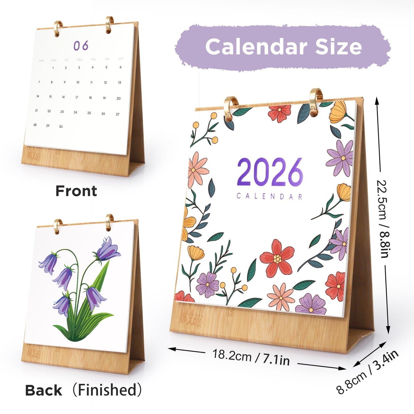 2026 Desk Calendar Series – Flowers /Paint by Numbers(18.2cm x 22.5cm)