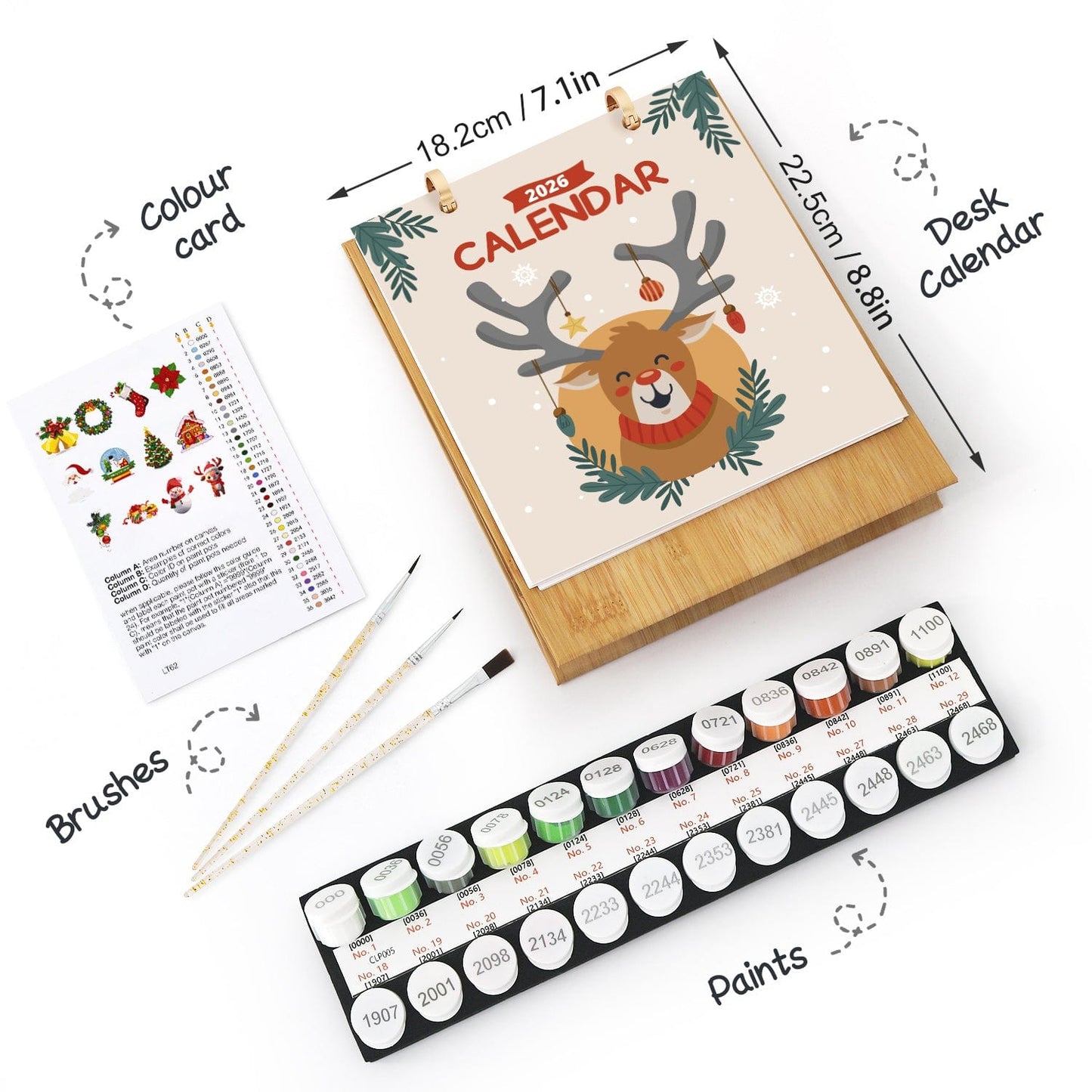2026 Desk Calendar Series – Christmas Carnival /Paint by Numbers(18.2cm x 22.5cm)