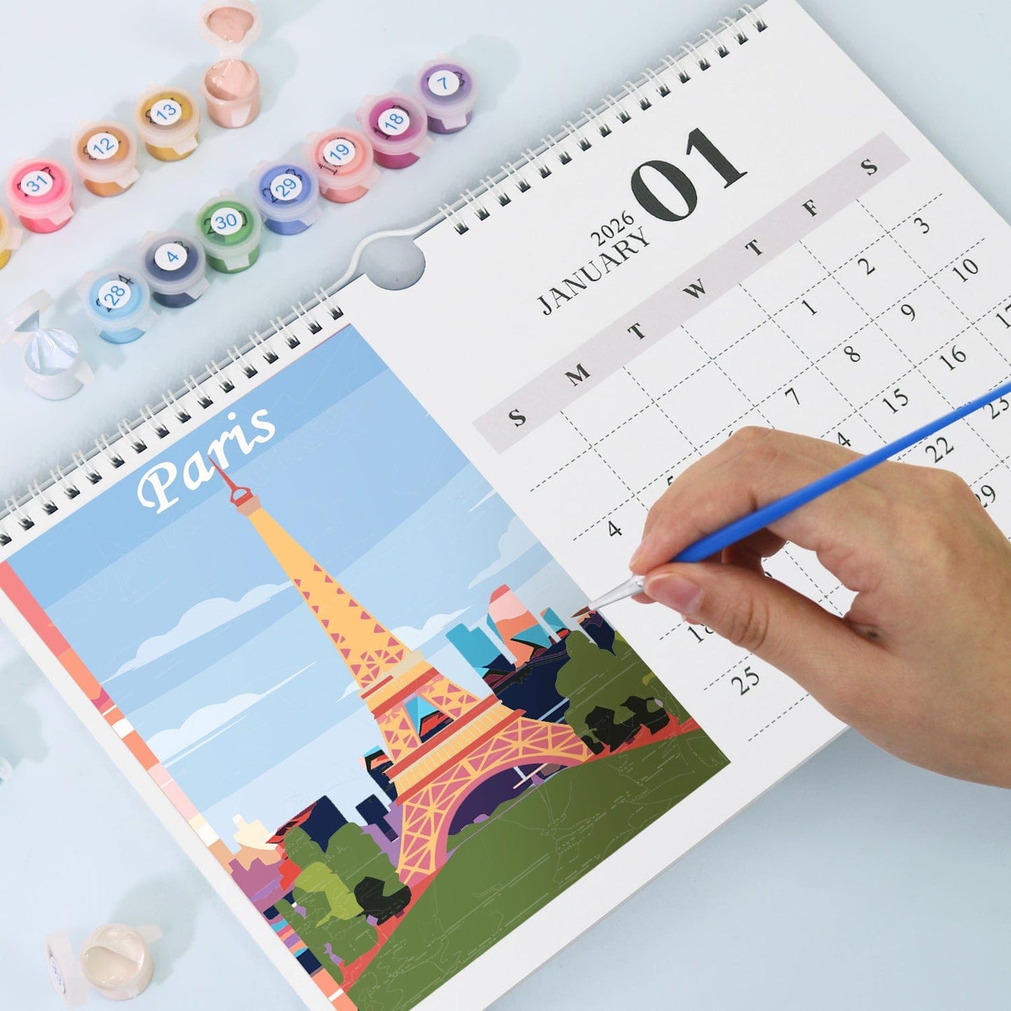 2026 Calendar Series – World Scenic Spots / Animal Series /Paint by Numbers(28.3cm x 21cm)
