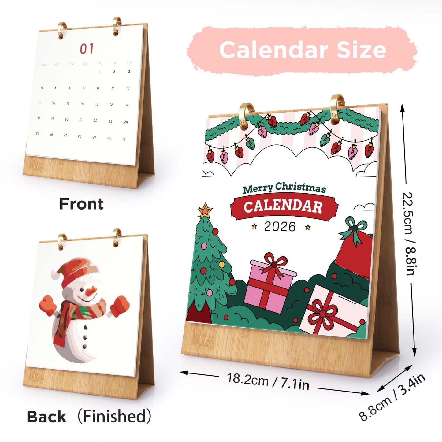 2026 Desk Calendar Series – Christmas theme /Paint by Numbers(18.2cm x 22.5cm)