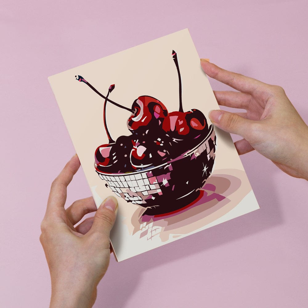 6 Mini Paintings – Disco Fruits Pop Art Set (5.9” x 7.9” / 15 x 20 cm)