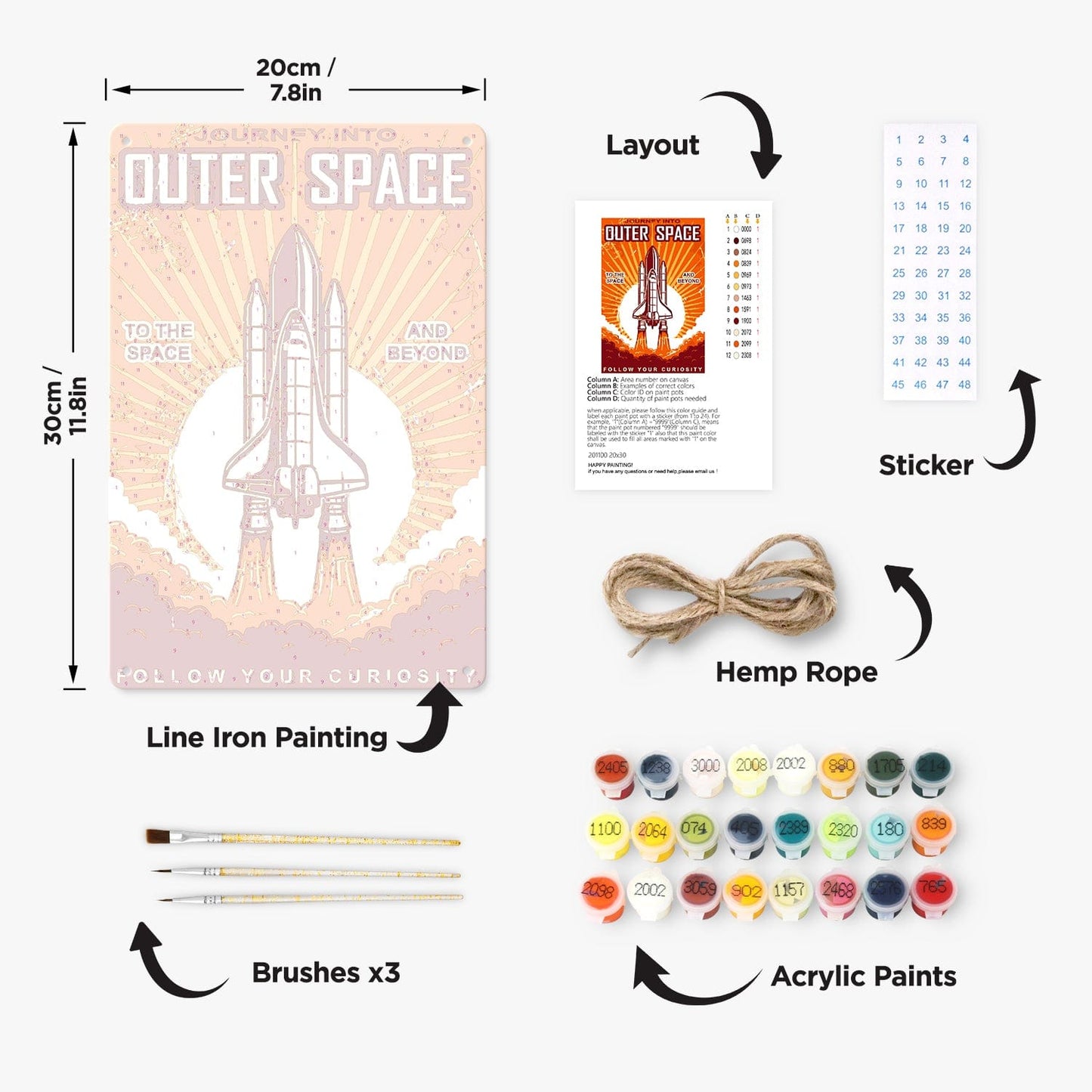 DIYArtCool™ Metal Bar/Posters Art Paint By Numbers- Journey Into Outer Space #15 (20x30cm /7.8"x11.8")