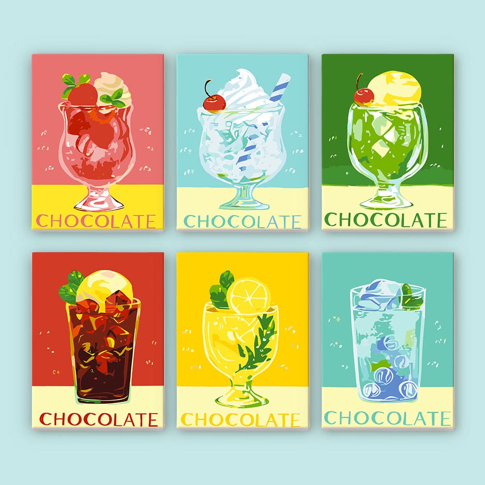 6 Mini Paintings – Summer Treats (5.9” x 7.9” / 15 x 20 cm)