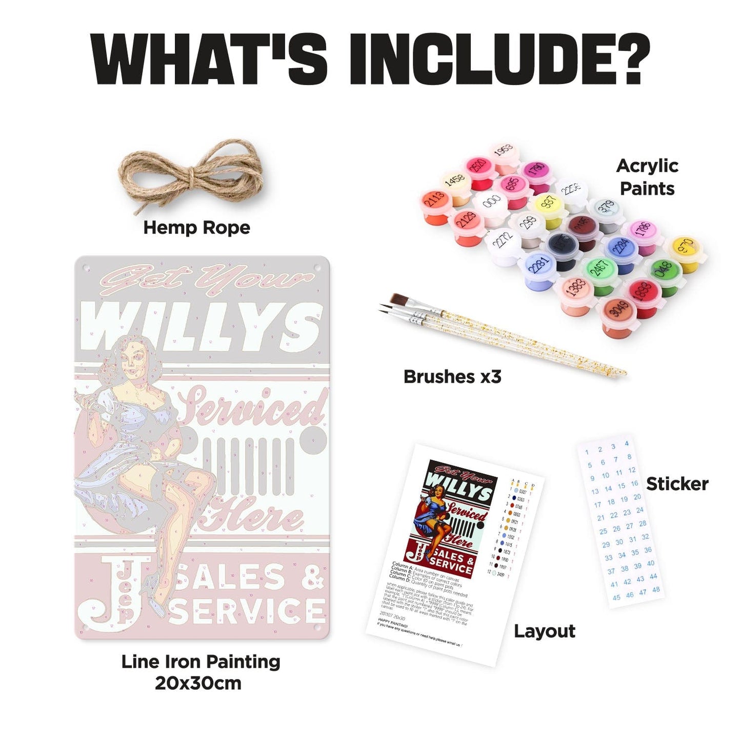 DIYArtCool™ Metal Bar/Posters Art Paint By Numbers- Get Your Willys Serviced #21 (20x30cm /7.8"x11.8")