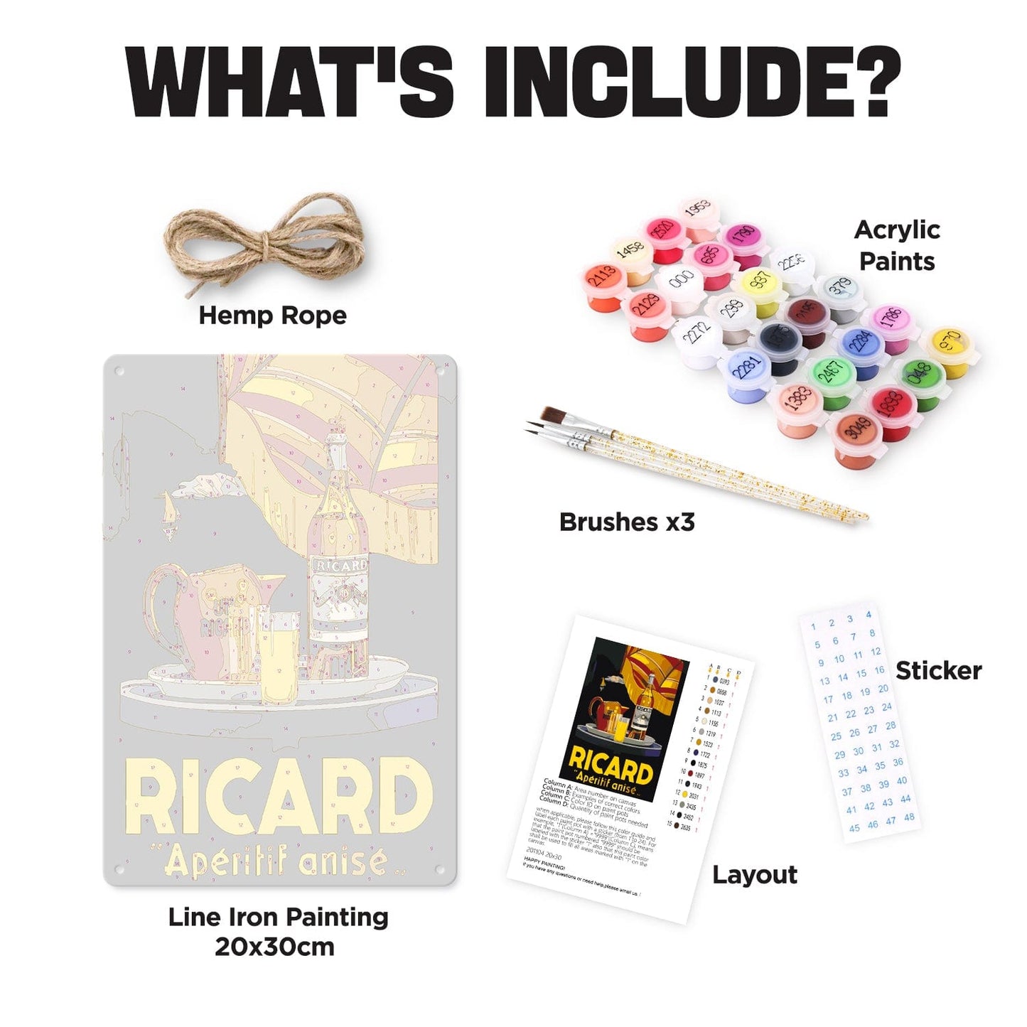 DIYArtCool™ Metal Bar/Posters Art Paint By Numbers- Ricard Moment #19 (20x30cm /7.8"x11.8")