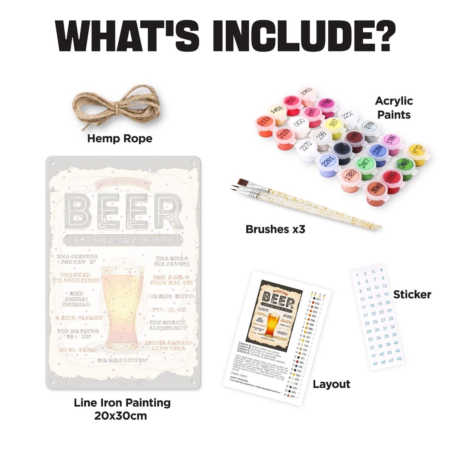 DIYArtCool™ Metal Bar/Posters Art Paint By Numbers- Beer Please! #01(20x30cm /7.8"x11.8")