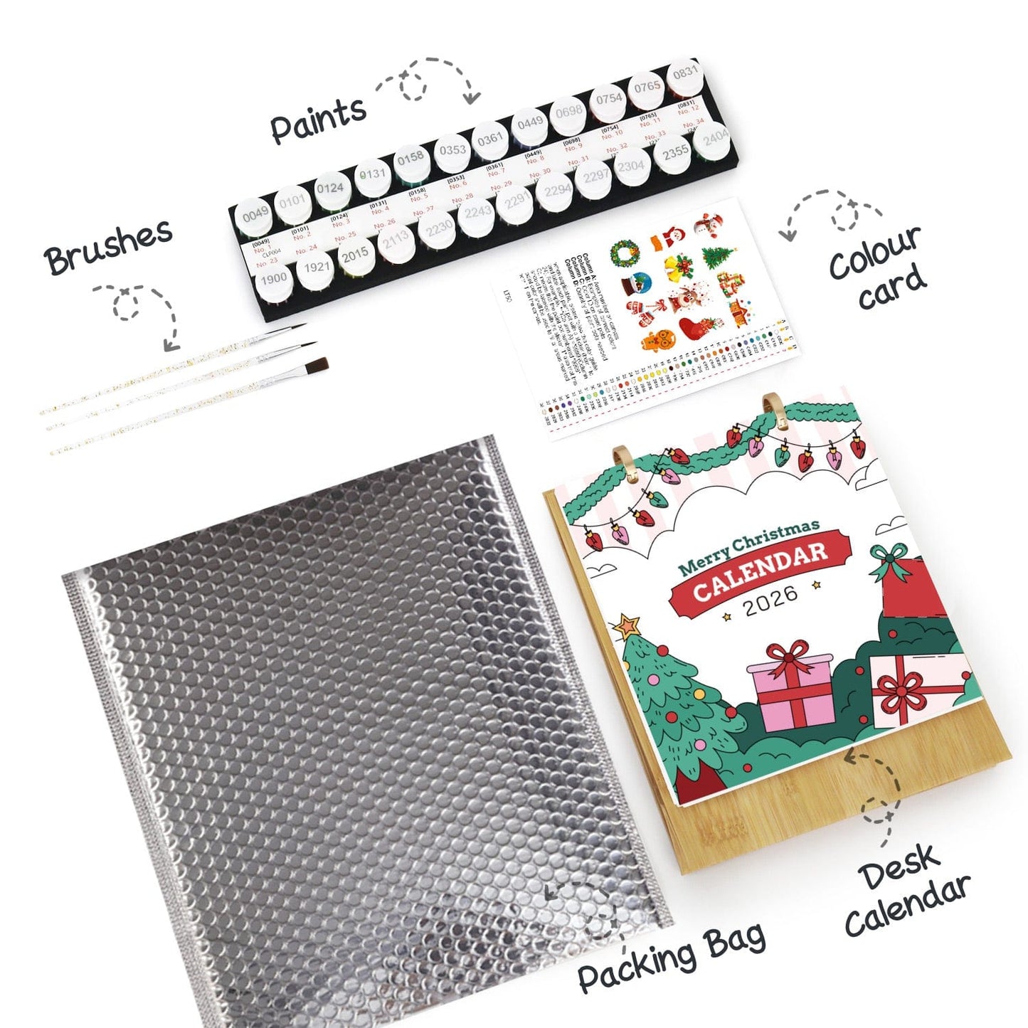 2026 Desk Calendar Series – Christmas theme /Paint by Numbers(18.2cm x 22.5cm)