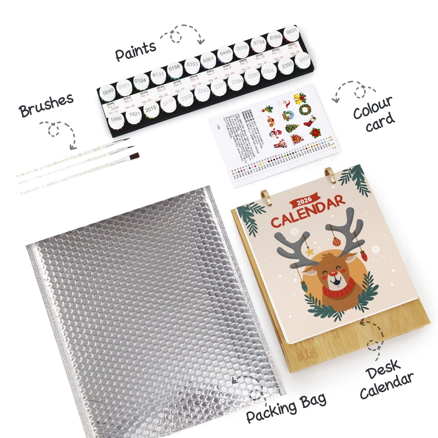 2026 Desk Calendar Series – Christmas Carnival /Paint by Numbers(18.2cm x 22.5cm)