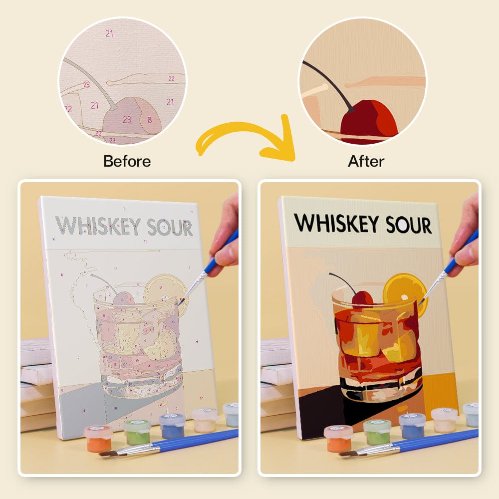 6 Mini Paintings – Sip & Paint Cocktail Set (5.9” x 7.9” / 15 x 20 cm)