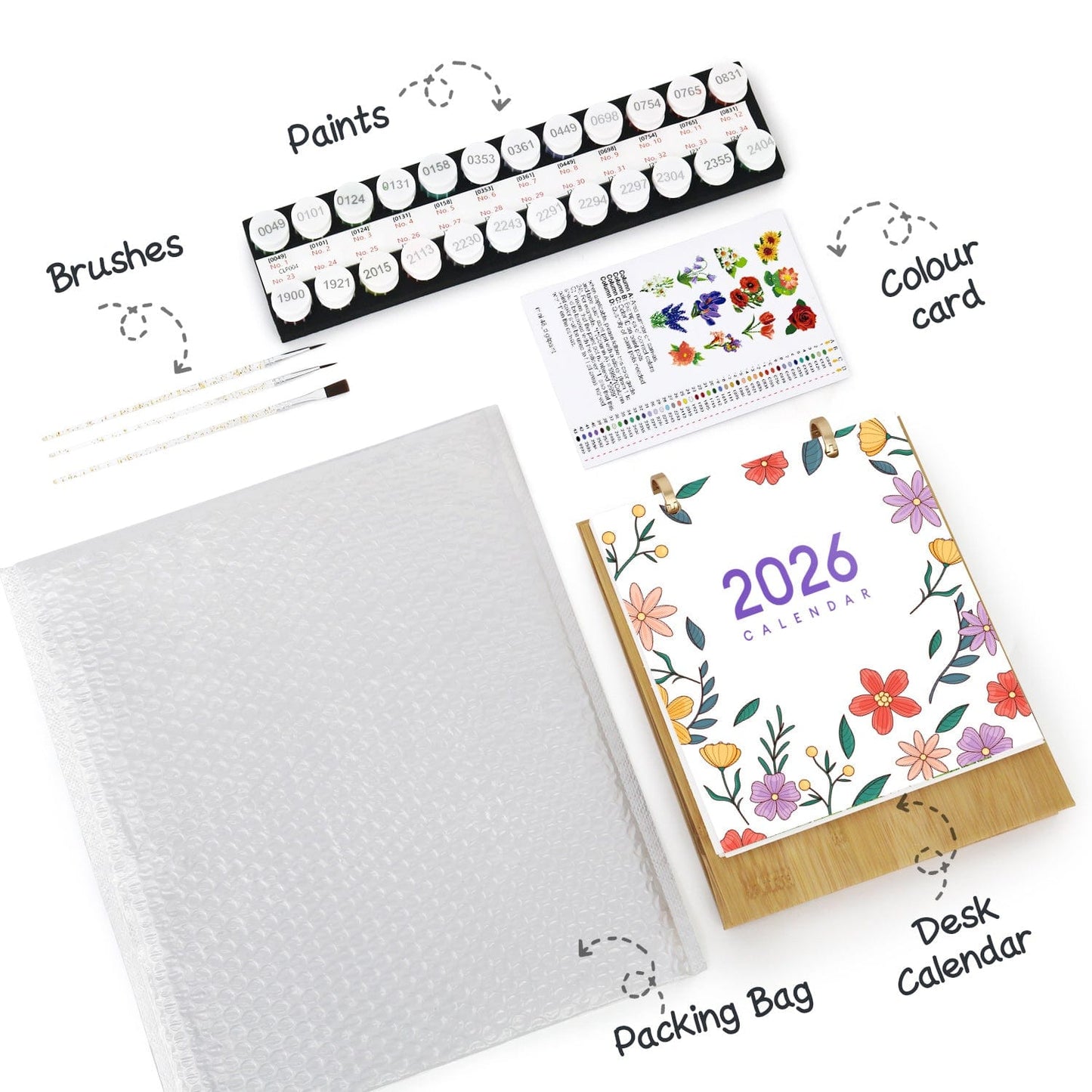 2026 Desk Calendar Series – Flowers /Paint by Numbers(18.2cm x 22.5cm)