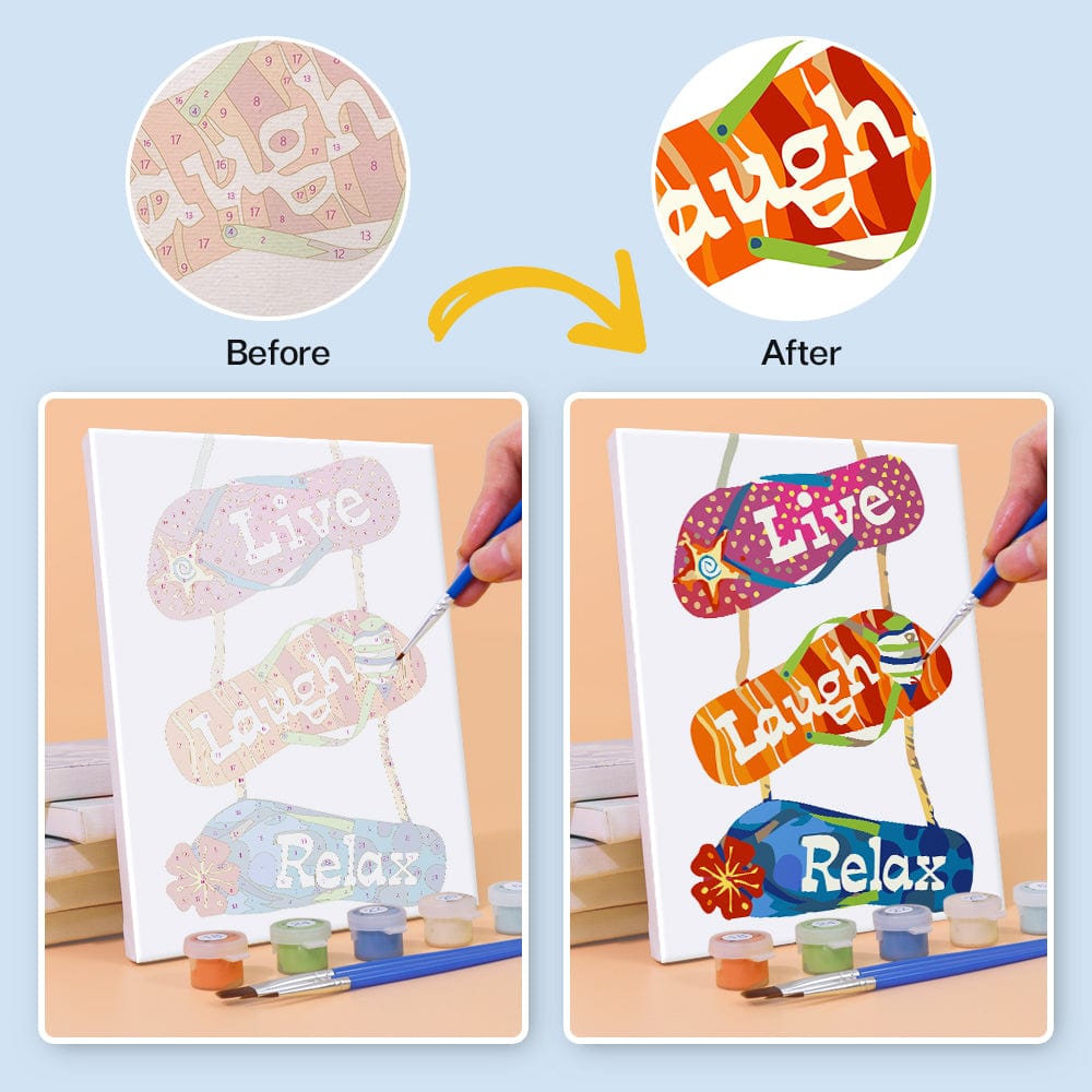 6 Mini Paintings – Flip-Flop Summer Fun Set (5.9” x 7.9” / 15 x 20 cm)