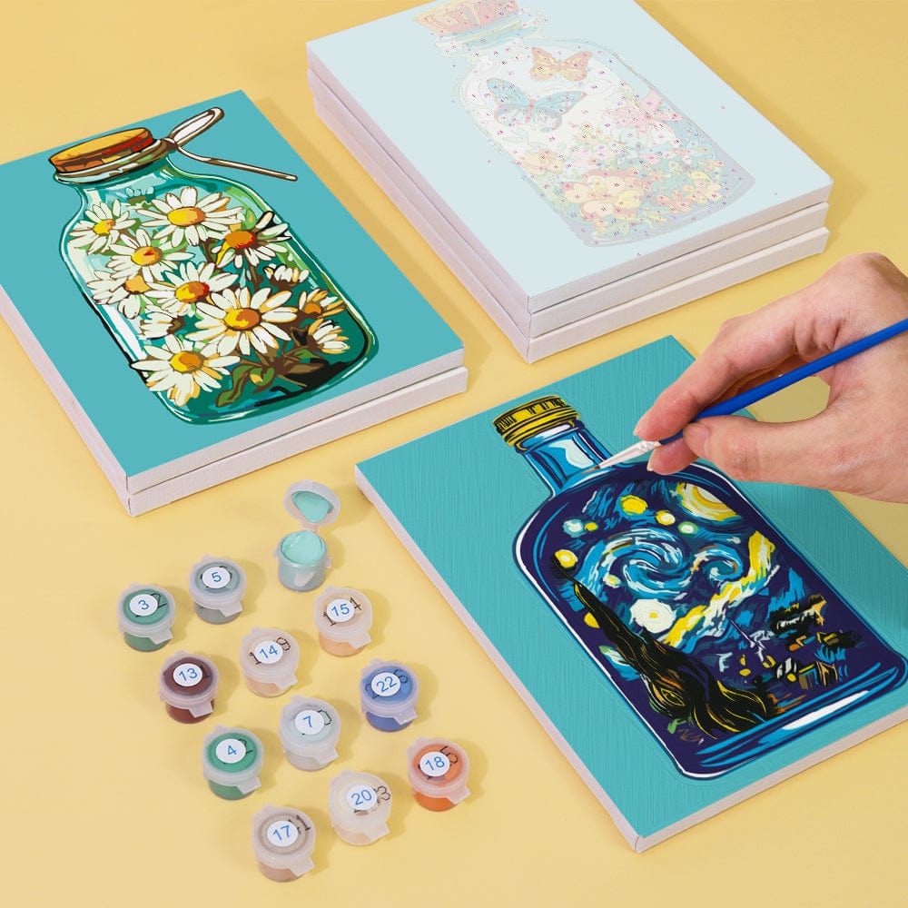 6 Mini Paintings – Bloom in a Bottle Set (5.9” x 7.9” / 15 x 20 cm)