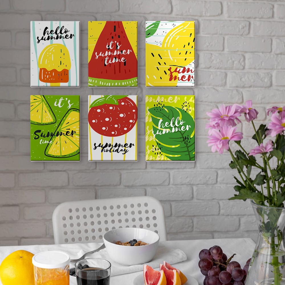 6 Mini Paintings – Sweet Summer Fruits Set (5.9” x 7.9” / 15 x 20 cm)