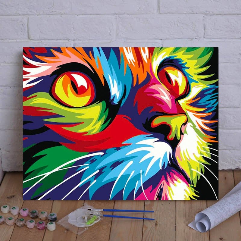 Unleash Vibrant Colors and Relaxation through Creativity with ArtVibe™ DIY Painting By Numbers - Cattique (16"x20" / 40x50cm) - ArtVibe Paint by Numbers