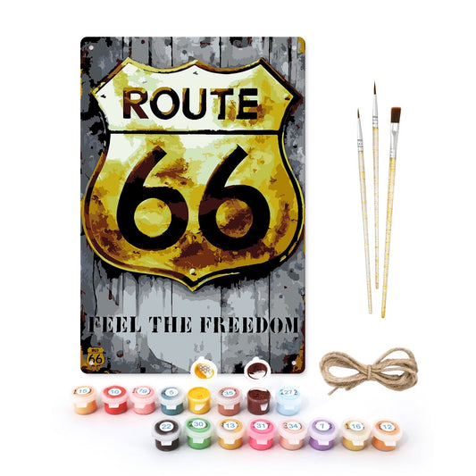 DIYArtCool™ Metal Bar/Posters Art Paint By Numbers- Feel the Freedom #27 (20x30cm /7.8"x11.8"）