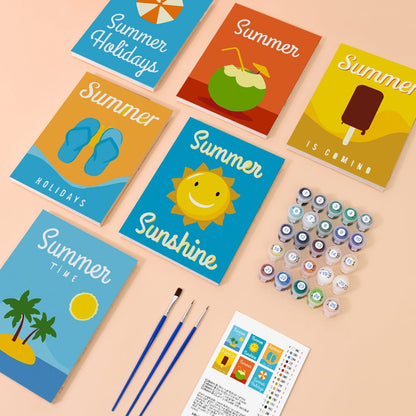 6 Mini Paintings – Vacation Moodboard (5.9” x 7.9” / 15 x 20 cm)