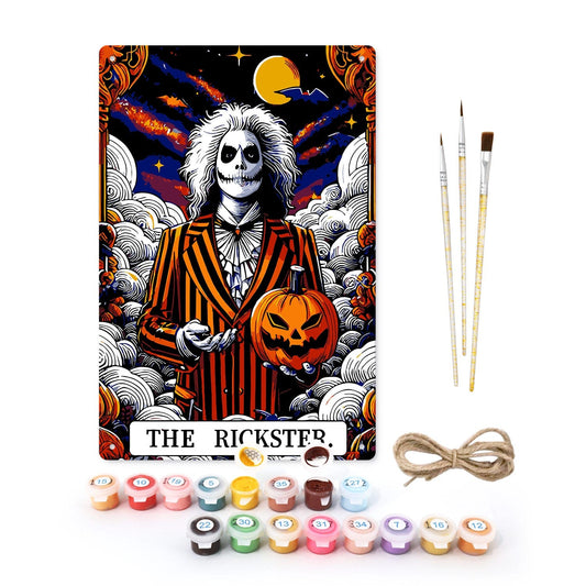 DIYArtCool™ Metal Bar/Posters Art Paint By Numbers- Halloween Skeleton #23 (20x30cm /7.8"x11.8"）