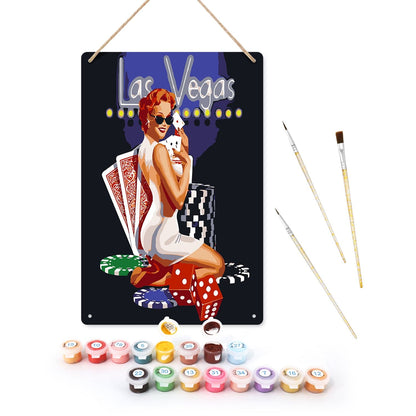 DIYArtCool™ Metal Bar/Posters Art Paint By Numbers- Viva Las Vegas #26 (20x30cm /7.8"x11.8"）