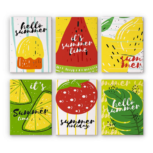 6 Mini Paintings – Sweet Summer Fruits Set (5.9” x 7.9” / 15 x 20 cm)
