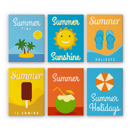 6 Mini Paintings – Vacation Moodboard (5.9” x 7.9” / 15 x 20 cm)