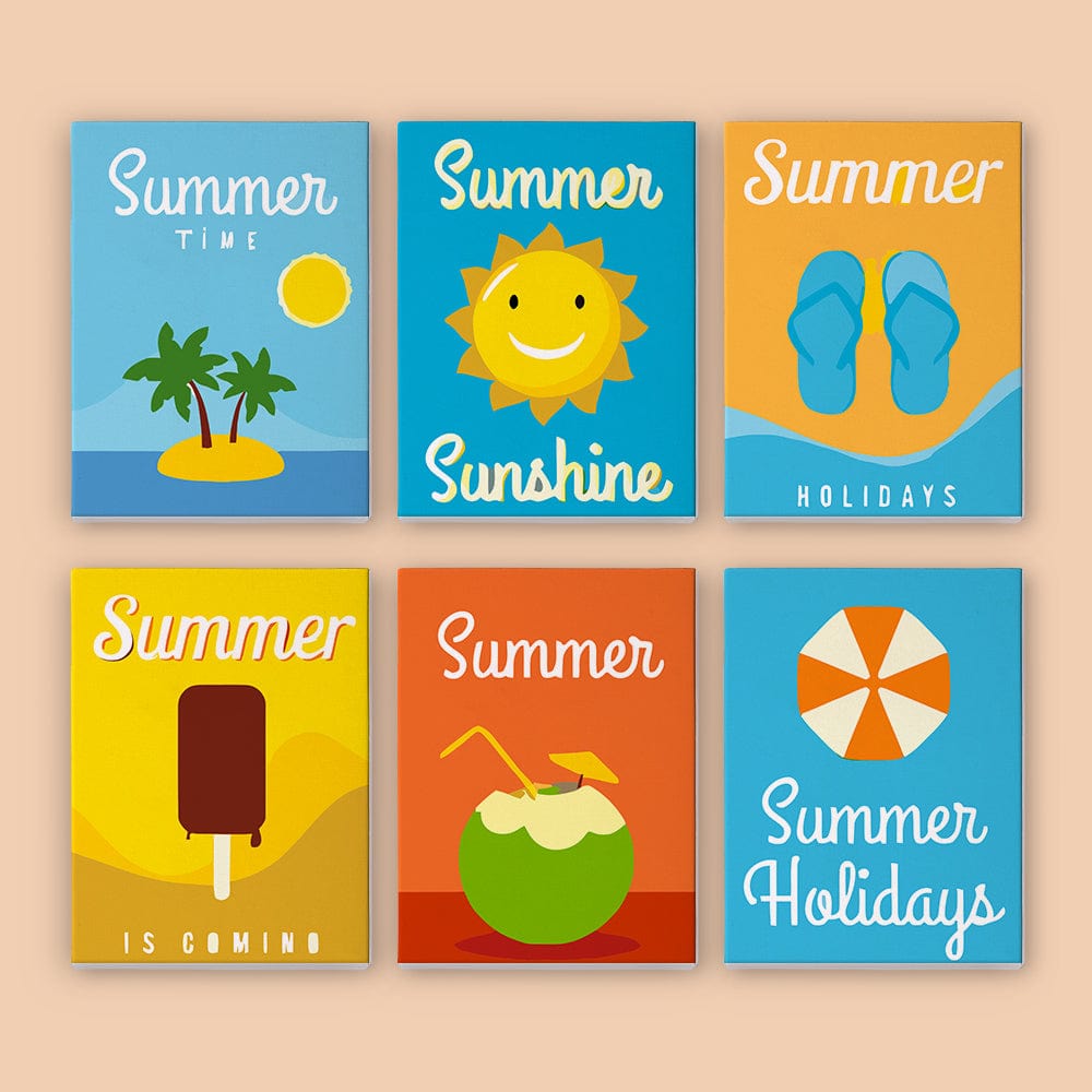 6 Mini Paintings – Vacation Moodboard (5.9” x 7.9” / 15 x 20 cm)