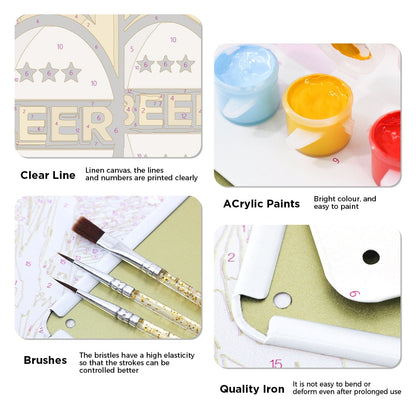 DIYArtCool™ Metal Bar/Posters Art Paint By Numbers- Premium Beer Trio #2 (20x30cm /7.8"x11.8"）